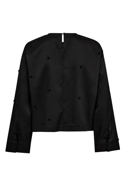 CloverCC Dot Blouse 96-Black - 35914 Thumbnail