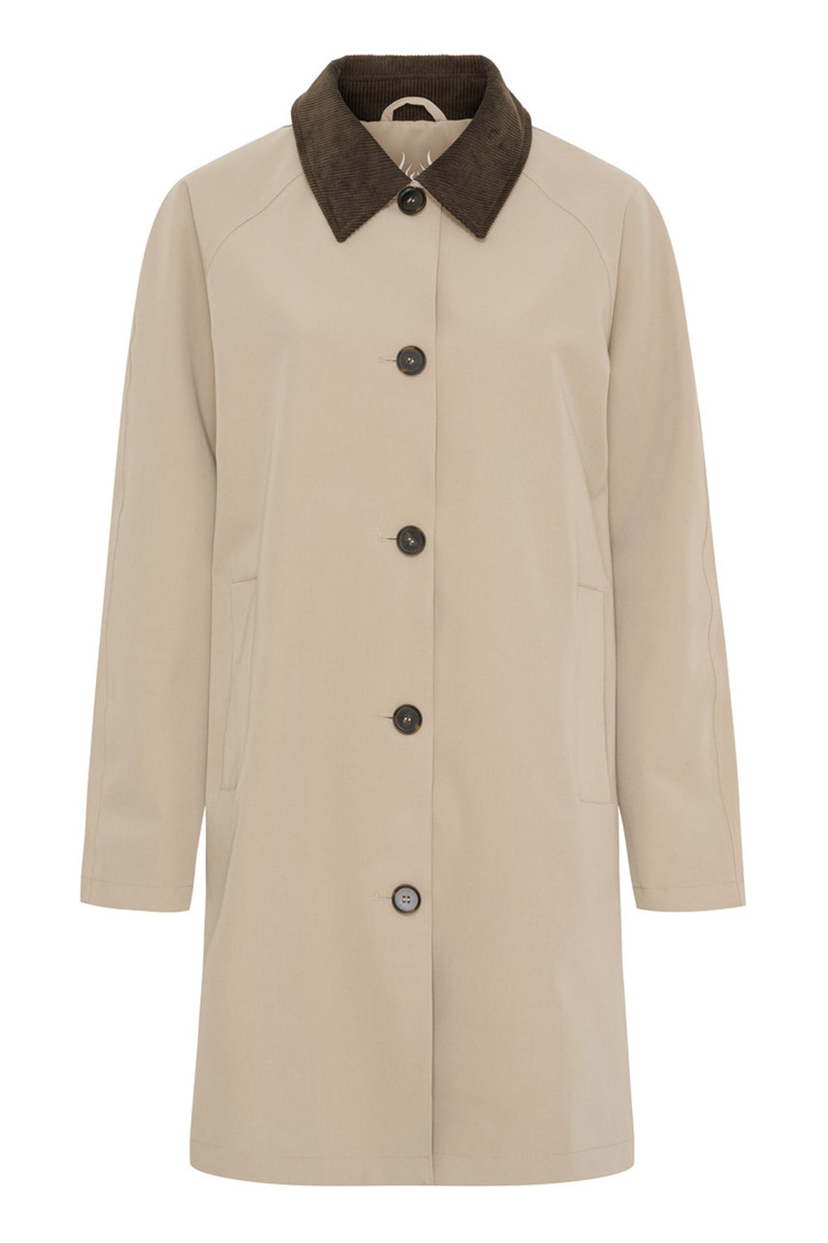 Coat w. Corduroy collar SAND - 40490