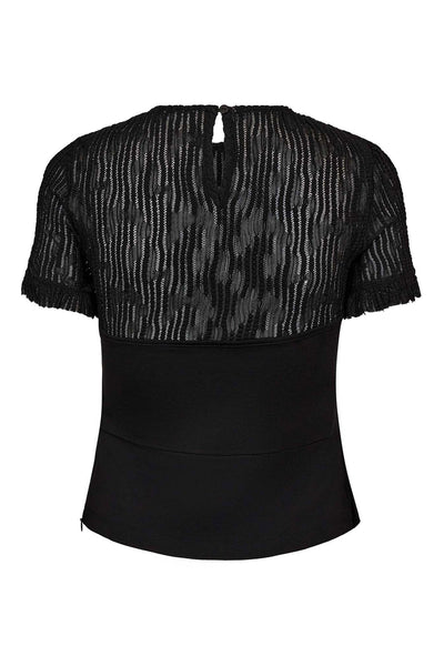 ColtonCC Lace Mix Top 96-Black - 35962 Thumbnail
