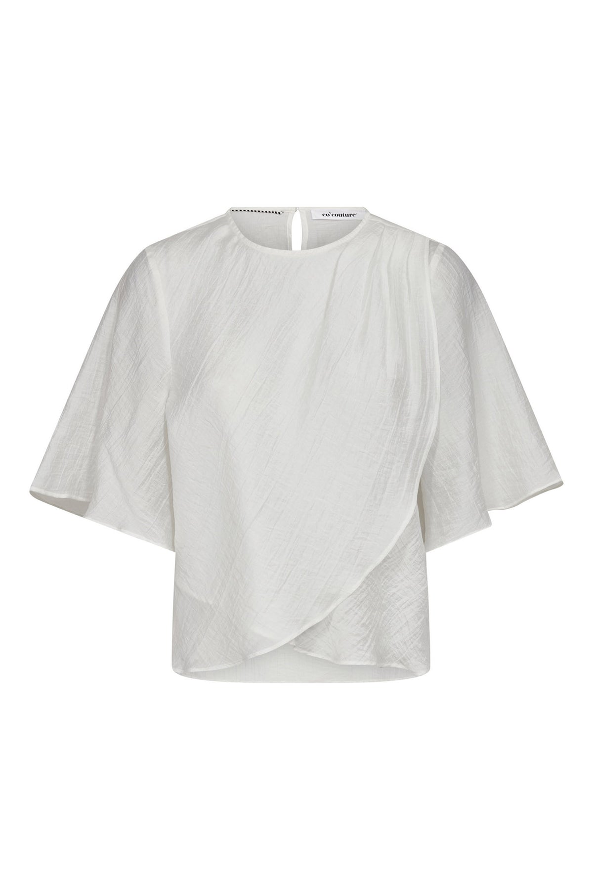 ConnyCC Drape SS Blouse 4000-White - 45093