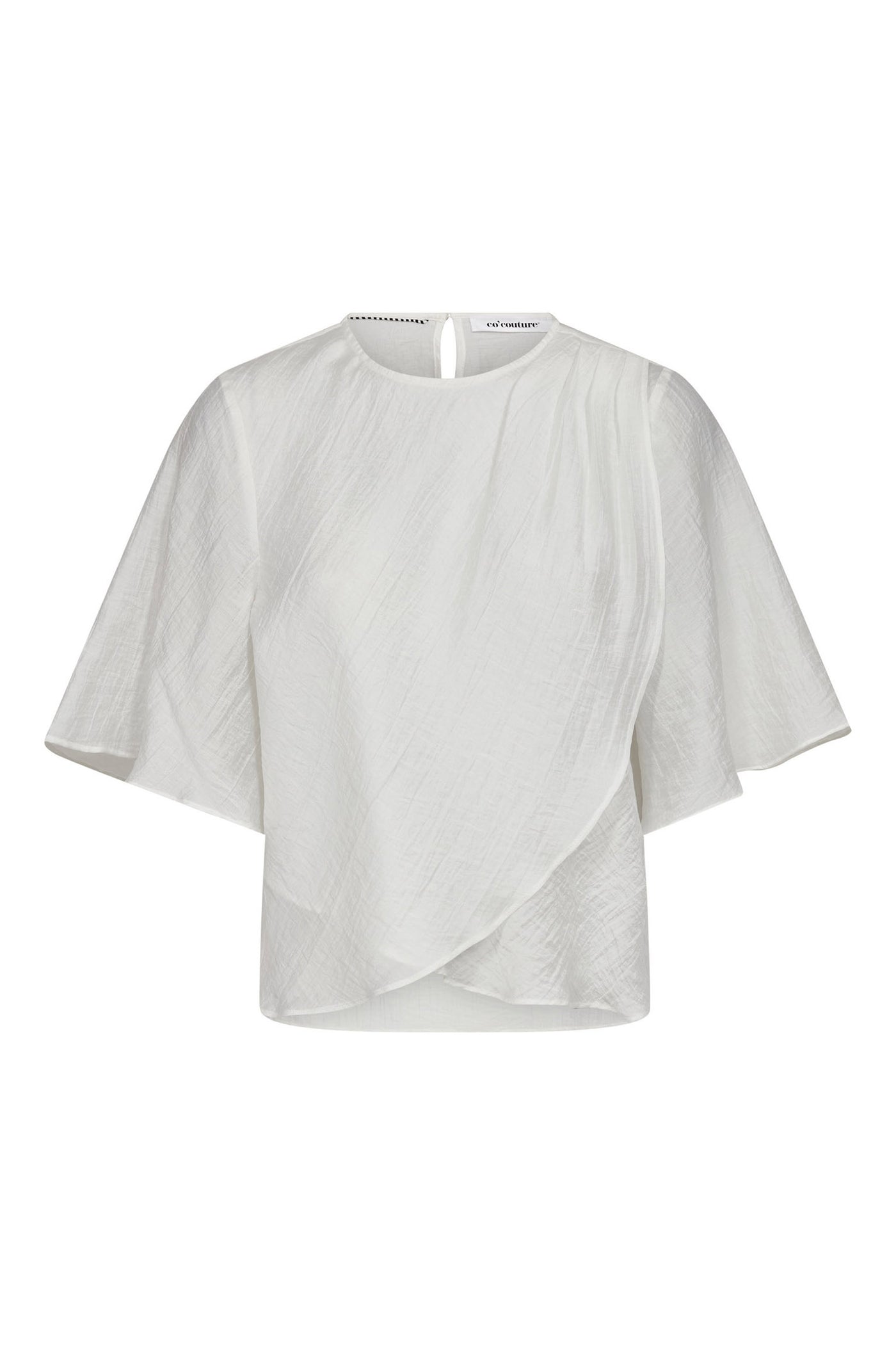 ConnyCC Drape SS Blouse 4000-White - 45093