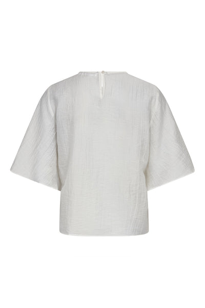 ConnyCC Drape SS Blouse 4000-White - 45093 Thumbnail