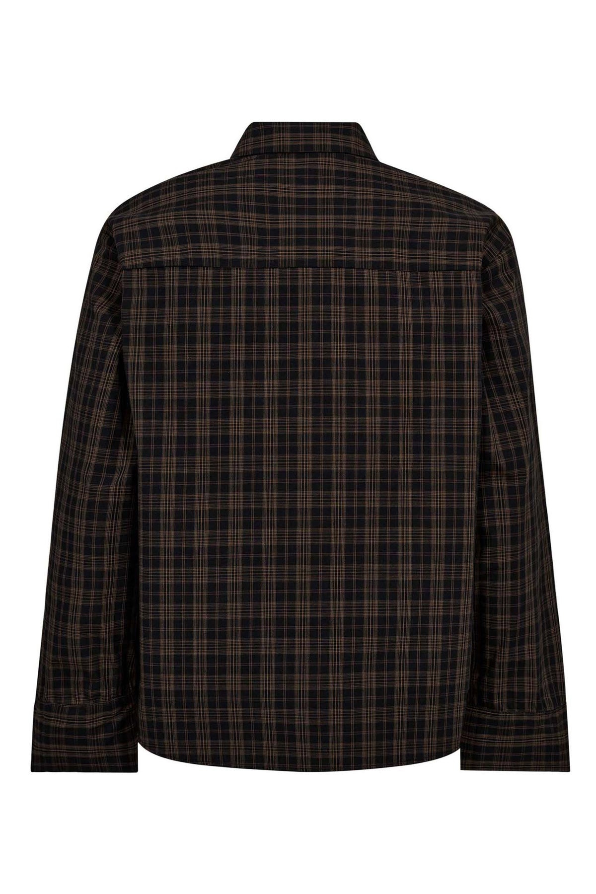 CoraCC Check Frill Shirt 96-Black - 35158