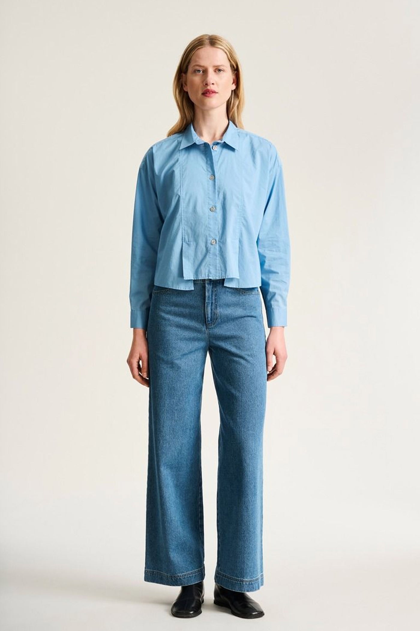 Core cotton skjorte med lÃ¦g Lake Blue - 266-2226-5328