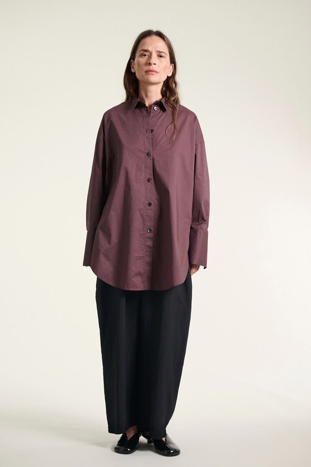 Core cotton stor skjorte RAISIN - 261-2226-5329