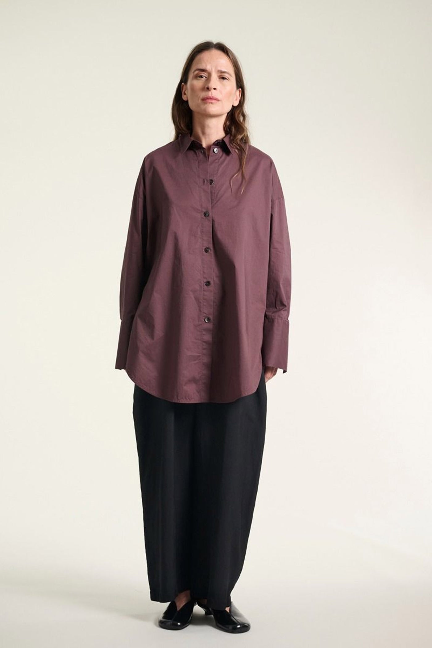 Core cotton stor skjorte RAISIN - 261-2226-5329