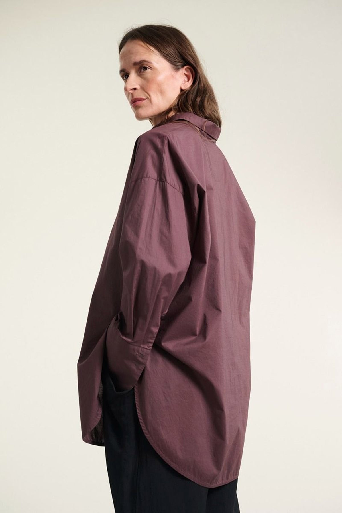 Core cotton stor skjorte RAISIN - 261-2226-5329