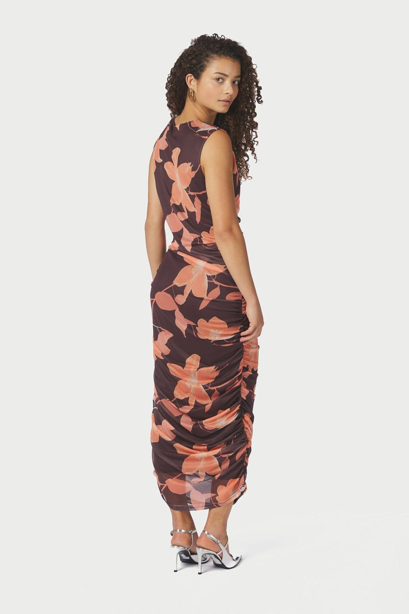 Corilina Flower Mesh Dress Brown - 168542
