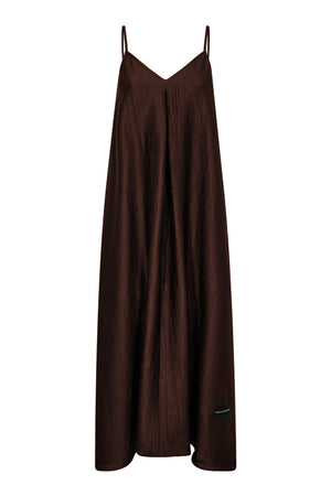 Corsica Pleat Strap Dress Mocca - HL10601