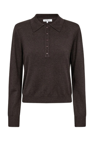 CoryCC Padded Polo Knit 20003-Dark Brown - 500212