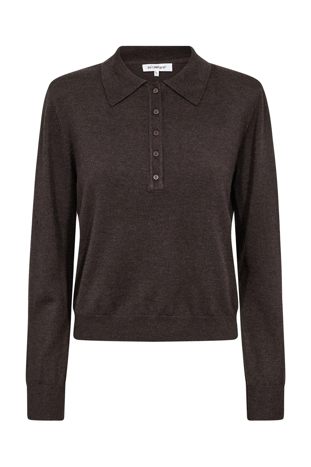 CoryCC Padded Polo Knit 20003-Dark Brown - 500212