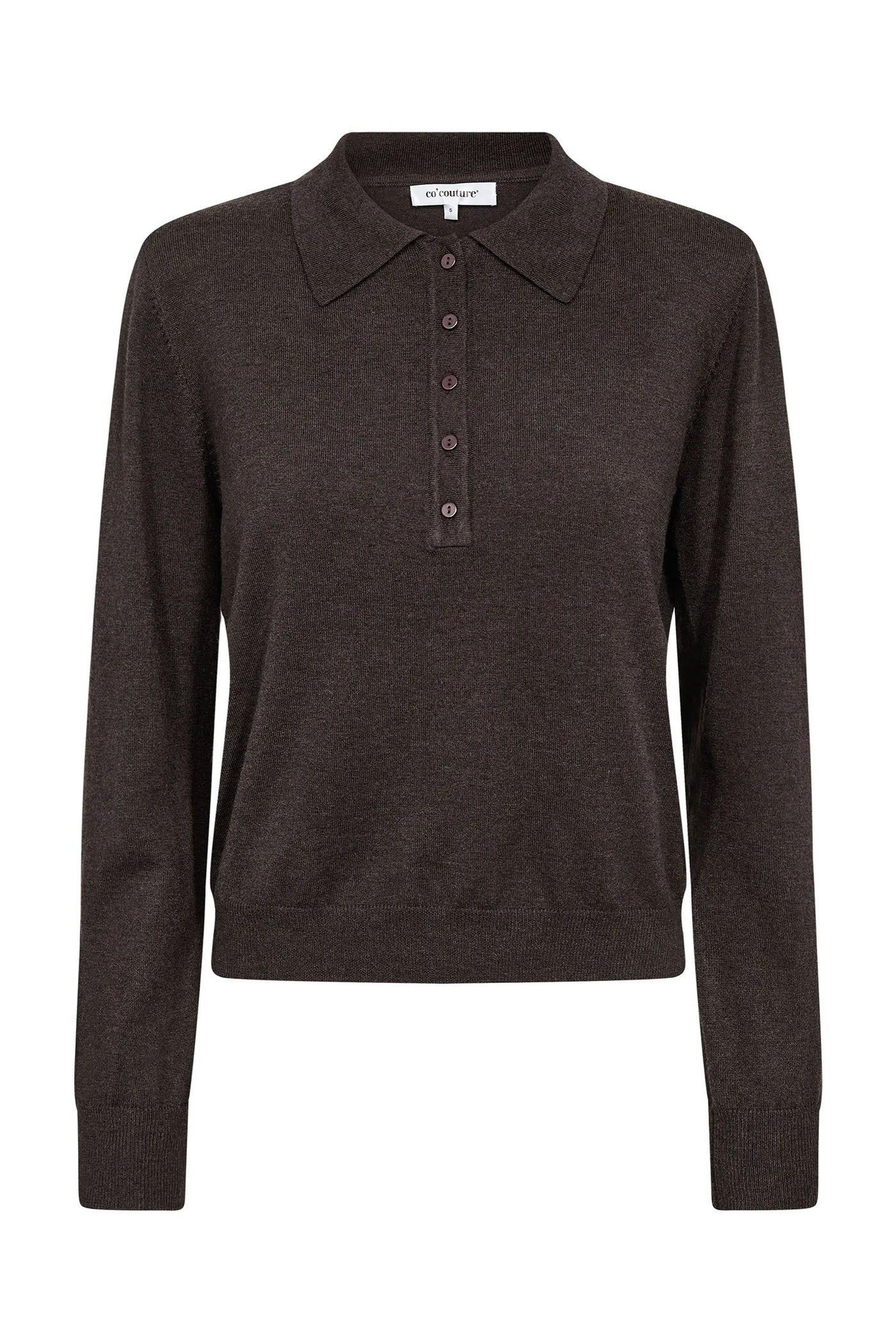 CoryCC Padded Polo Knit 20003-Dark Brown - 500212