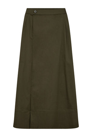 CottonCC Crisp Midi Skirt 7555-Army - 34151