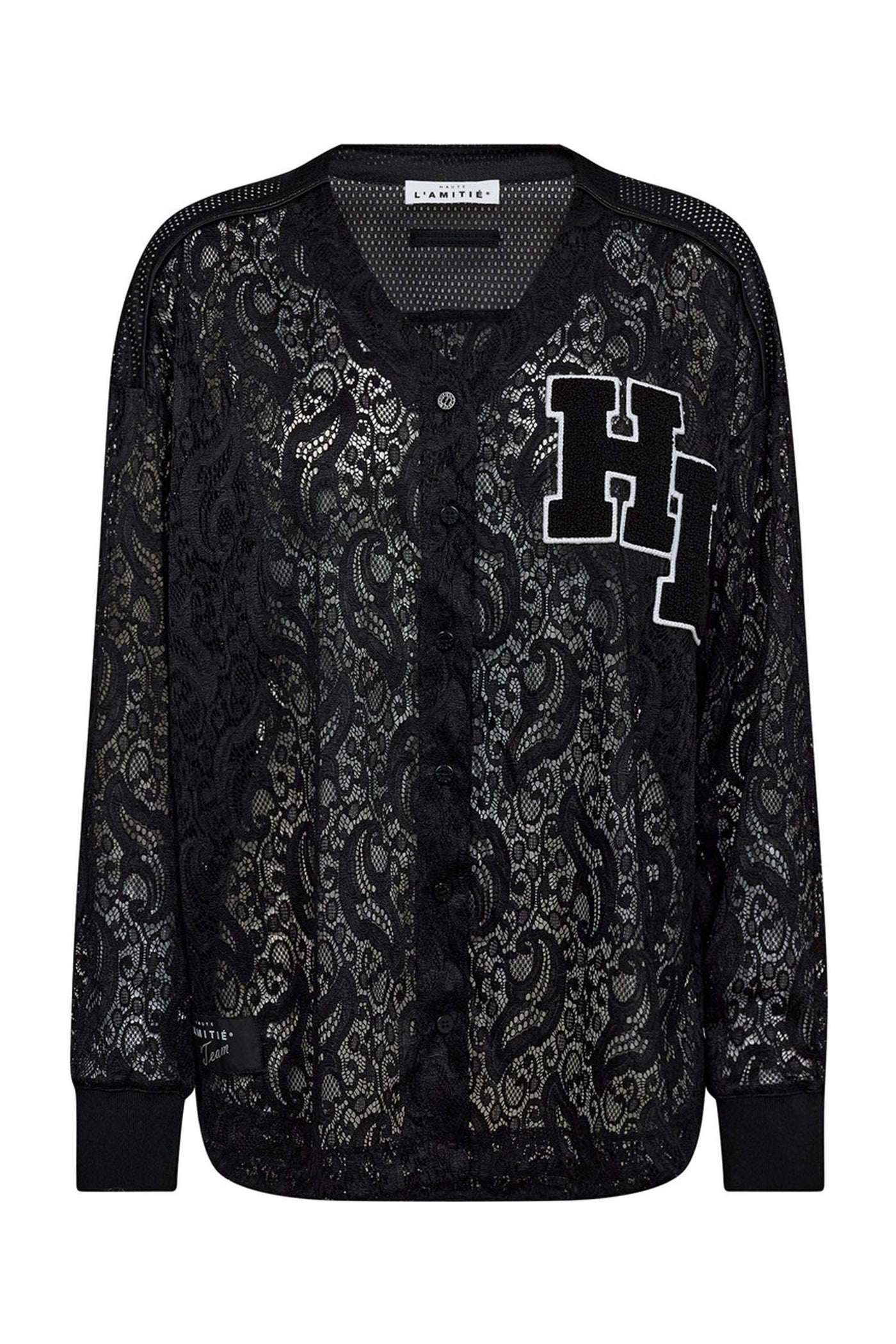 Court LS Lace Tee Black - HL10529