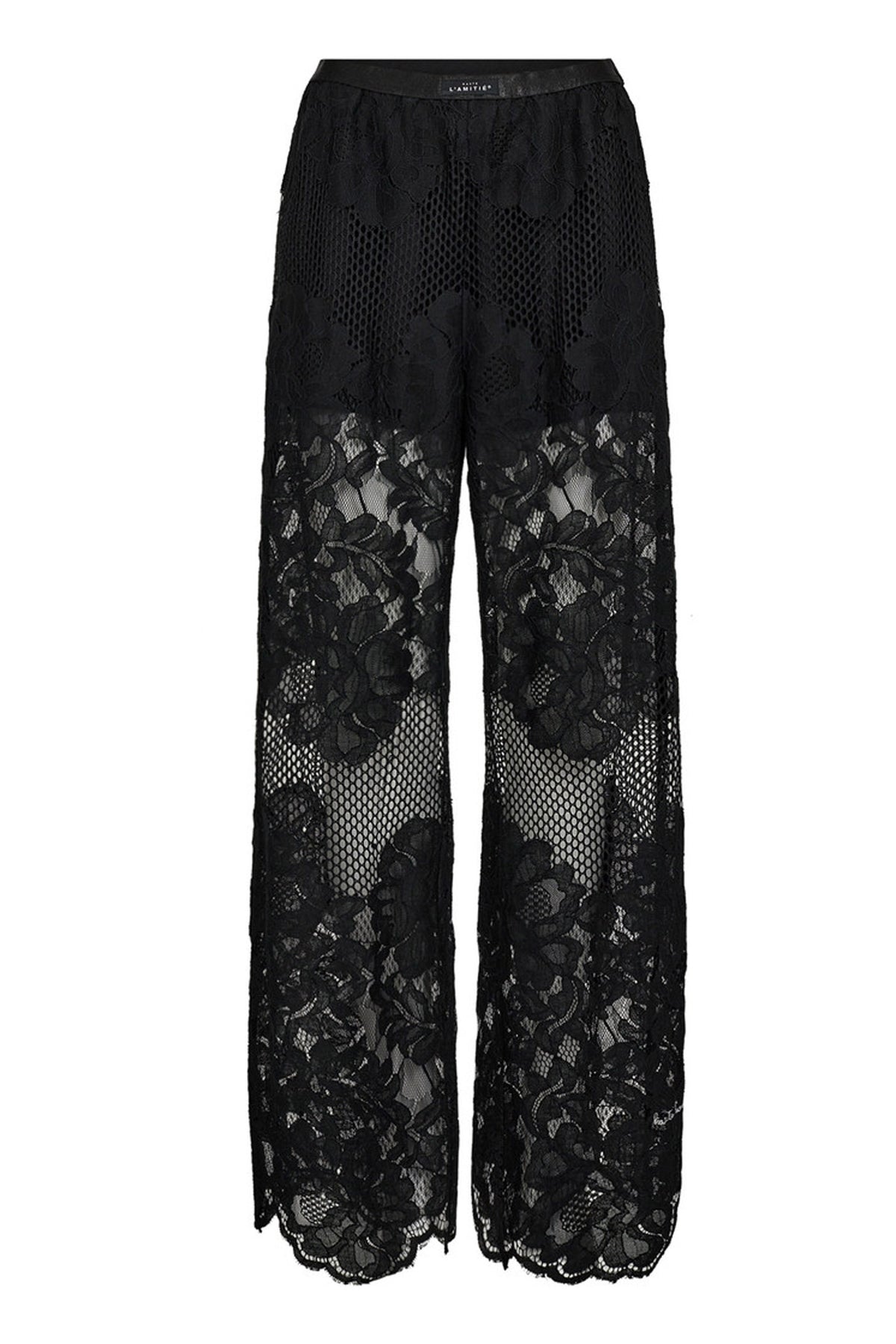 Curvey Lace HL10214 Hem Pant Black