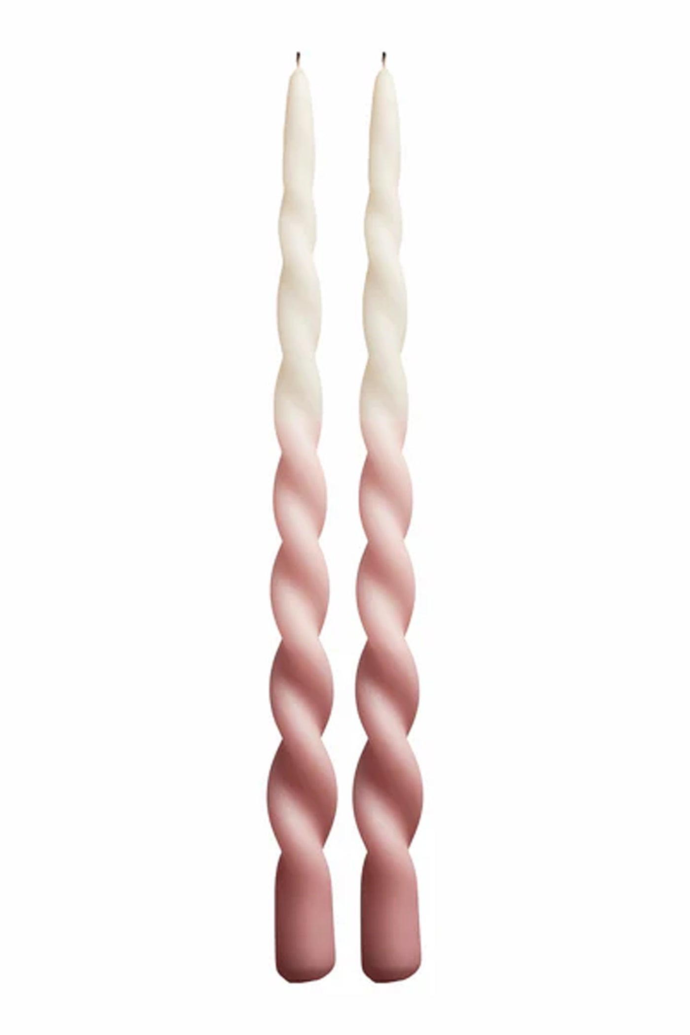 Paia Copenhagen Twist Candle - Æske med 2 - Dip-dye Rose