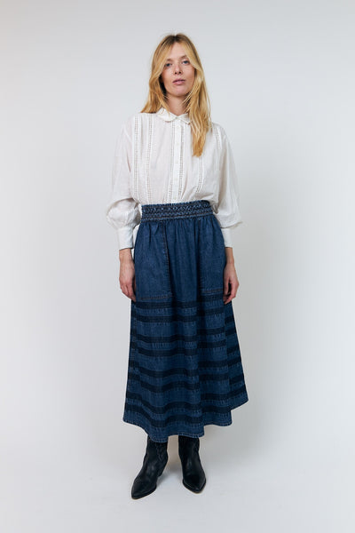 AmondLL Maxi Skirt 20 Blue - 26421-2010 Thumbnail