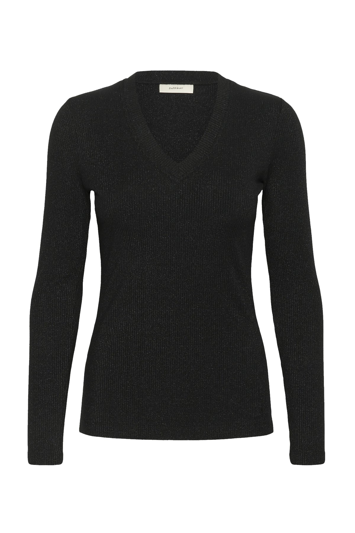 DagnaIW Lurex V Tshirt Black Glitter - 30111092