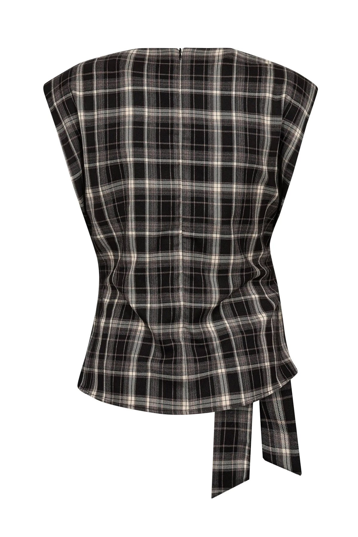 DagnyCC Check Pleat Top 65001-Black - 500070