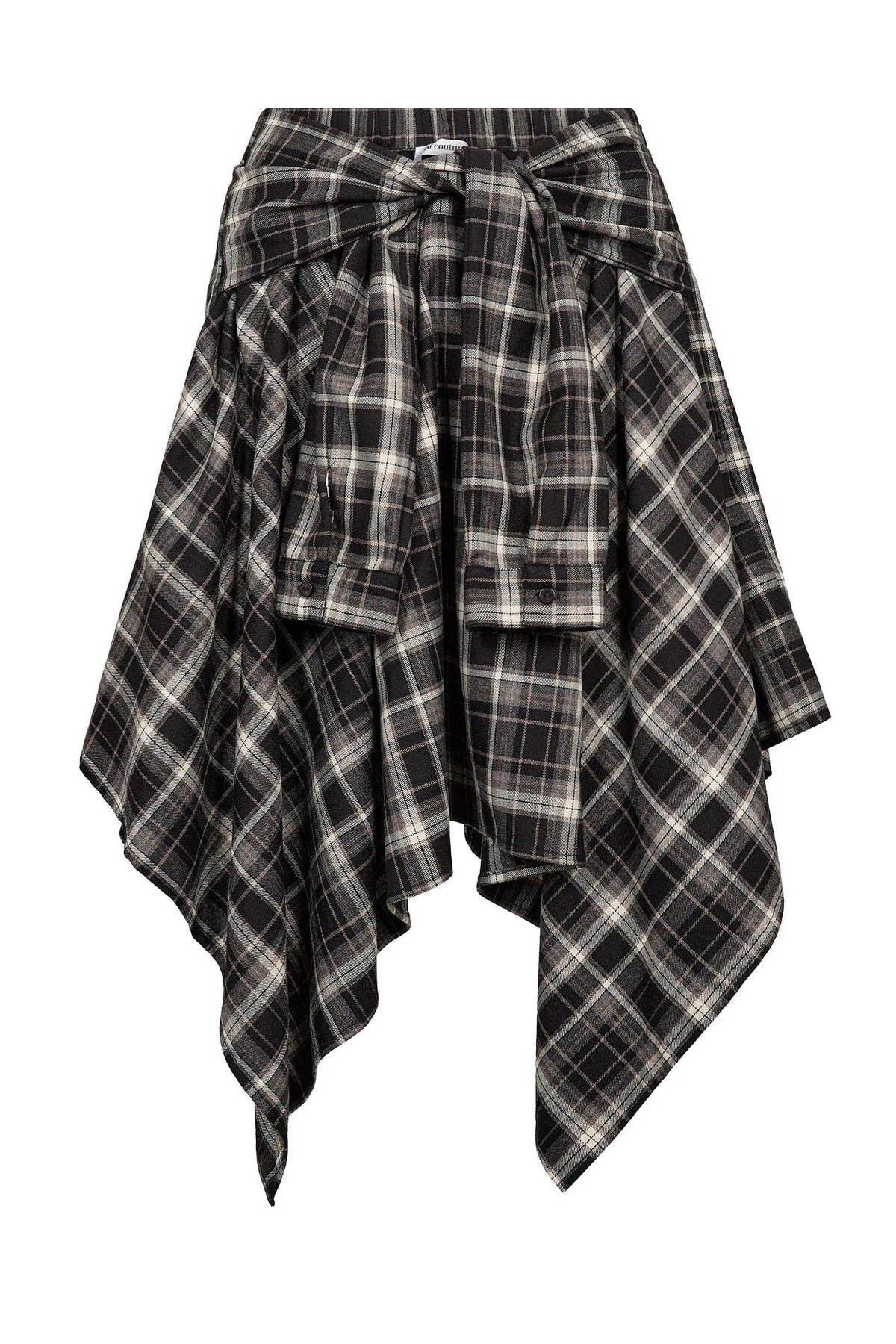 DagnyCC Check Tie Skirt 65001-Black - 500069