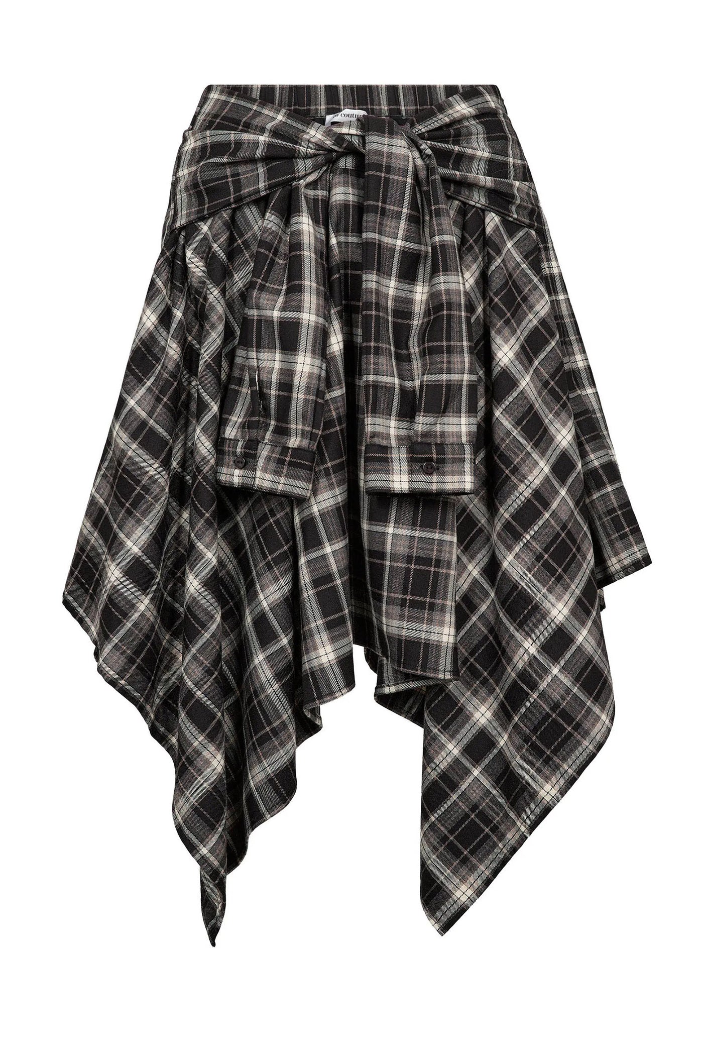 DagnyCC Check Tie Skirt 65001-Black - 500069