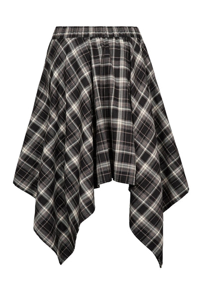 DagnyCC Check Tie Skirt 65001-Black - 500069 Thumbnail