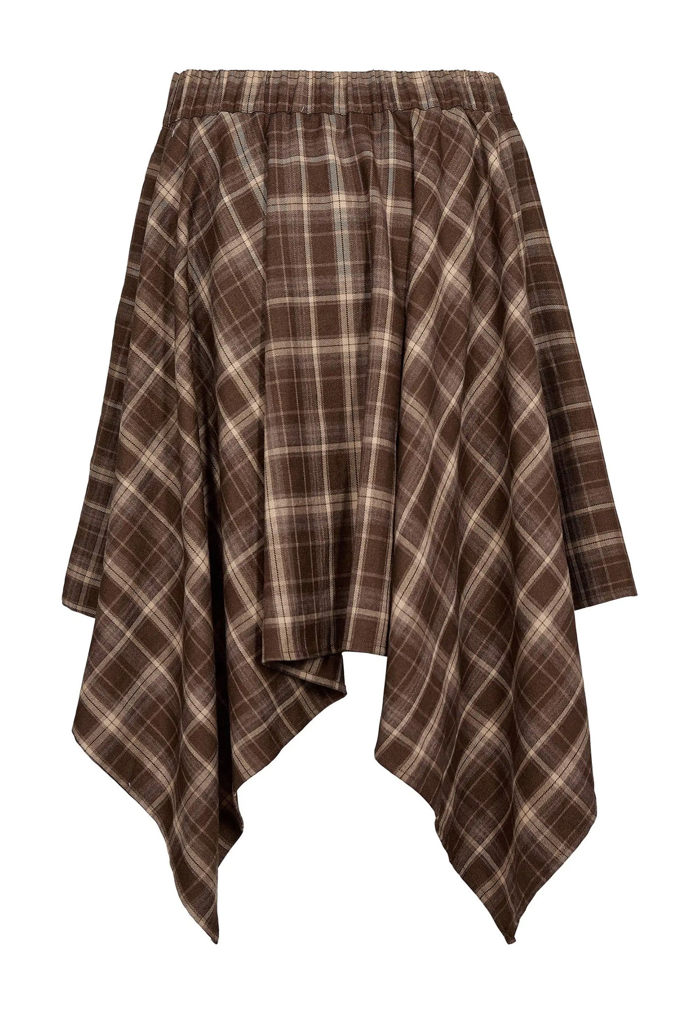 DagnyCC Check Tie Skirt 20002-Brown - 500069
