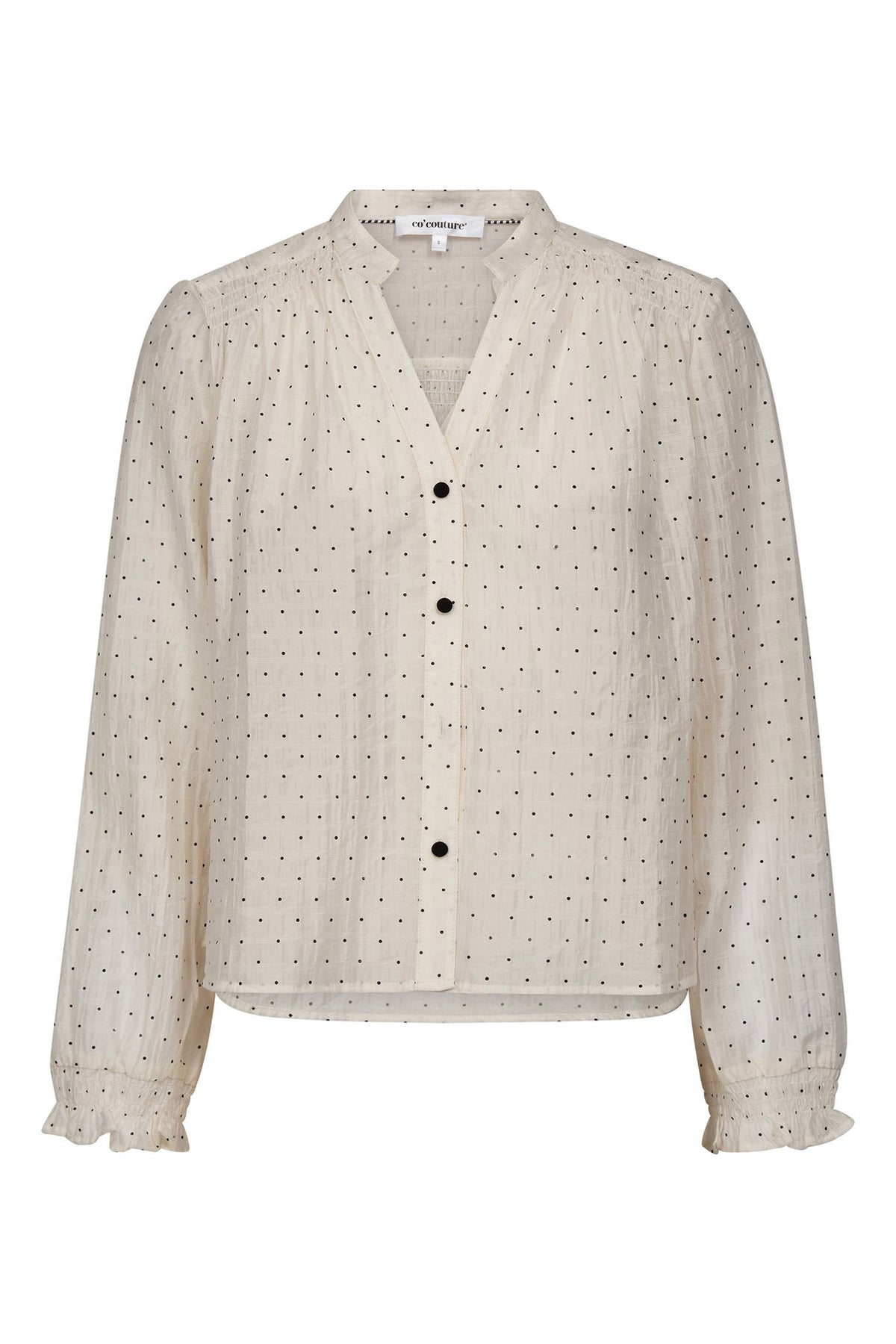 DallyCC Dot V-Shirt 11-Off white - 45007