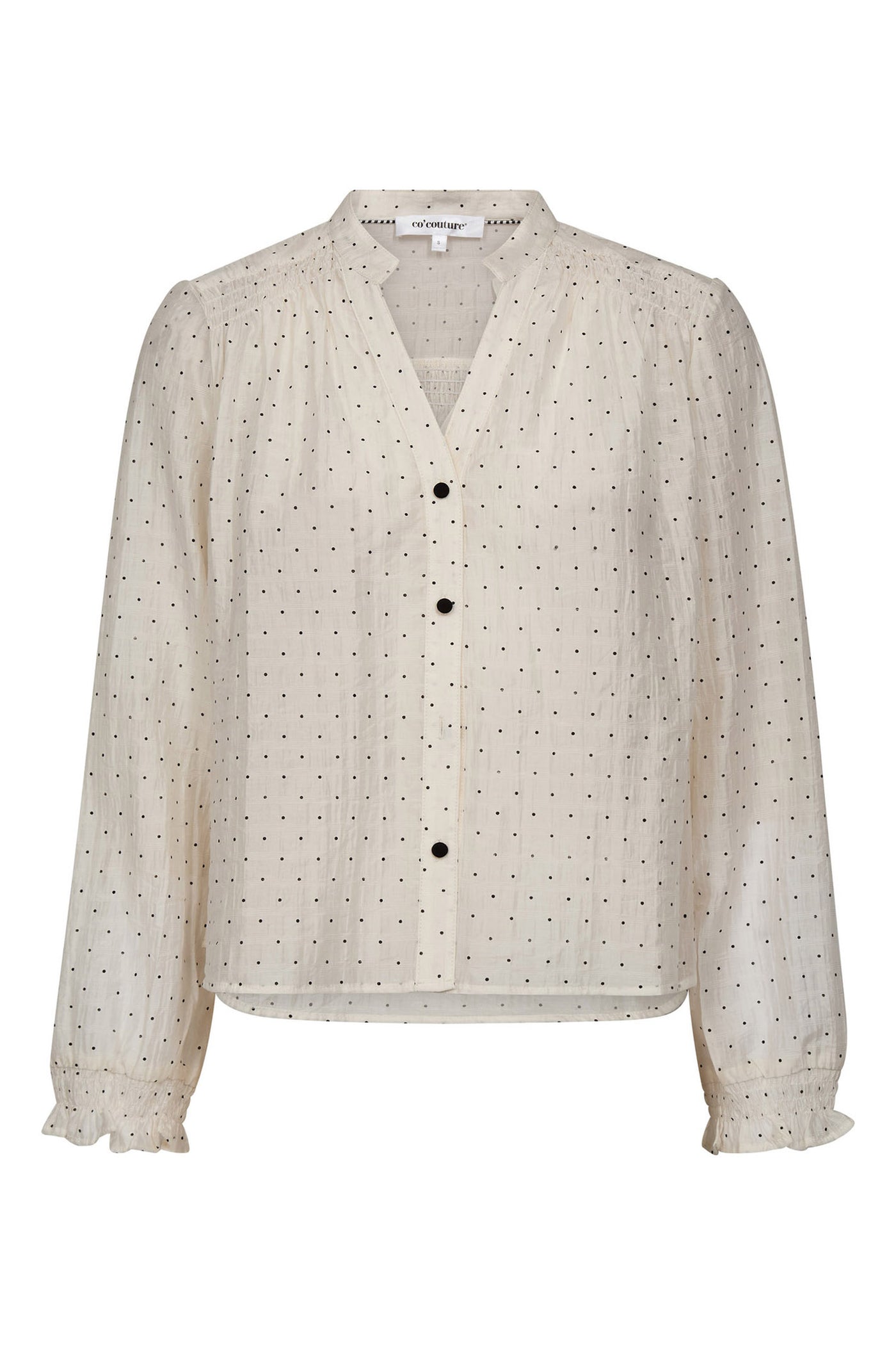 DallyCC Dot V-Shirt 11-Off white - 45007