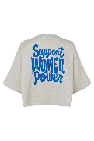 Danll Boxy Sweatshirt 3/4 13 Light Grey Melange - 26426-1079 Thumbnail