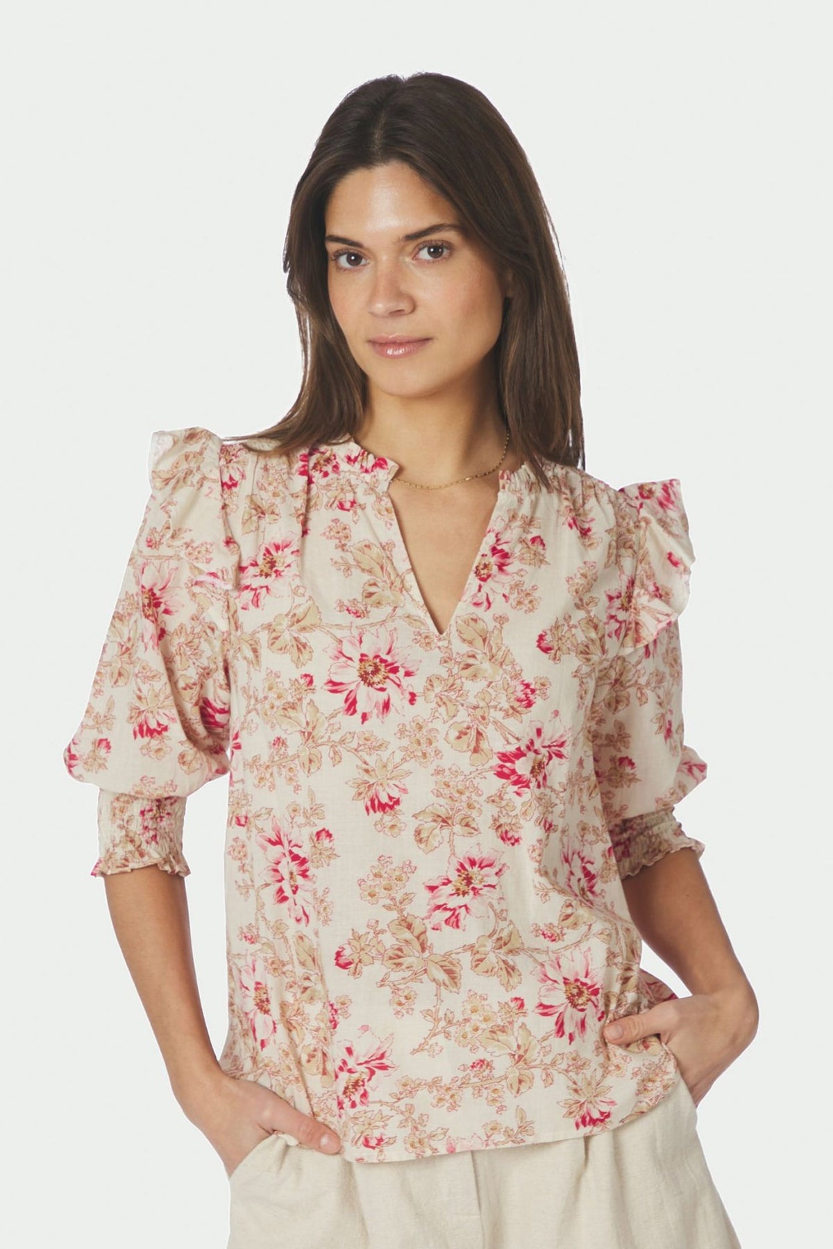 Davina Flower Rose Blouse Rose - 168297