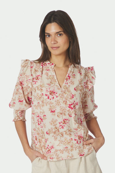 Davina Flower Rose Blouse Rose - 168297 Thumbnail