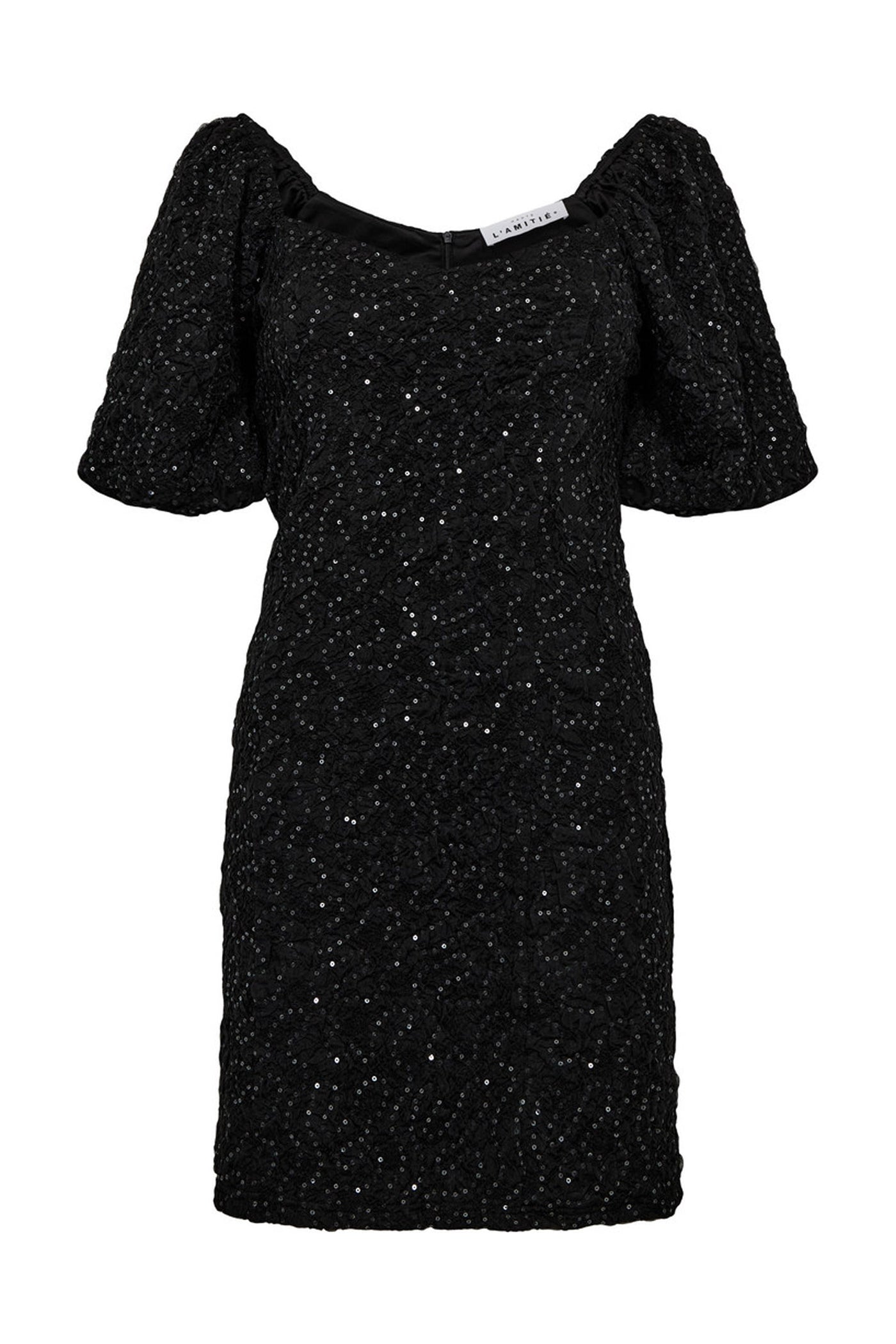 Dazzy Crease Sequin Dress Black - HL10400