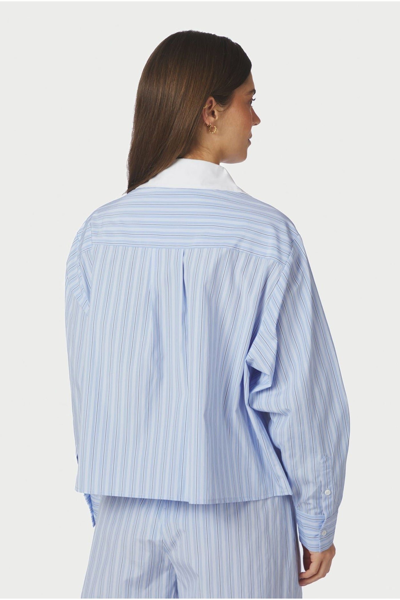 Delfia Stripe Shirt Light Blue Stripe - 169224