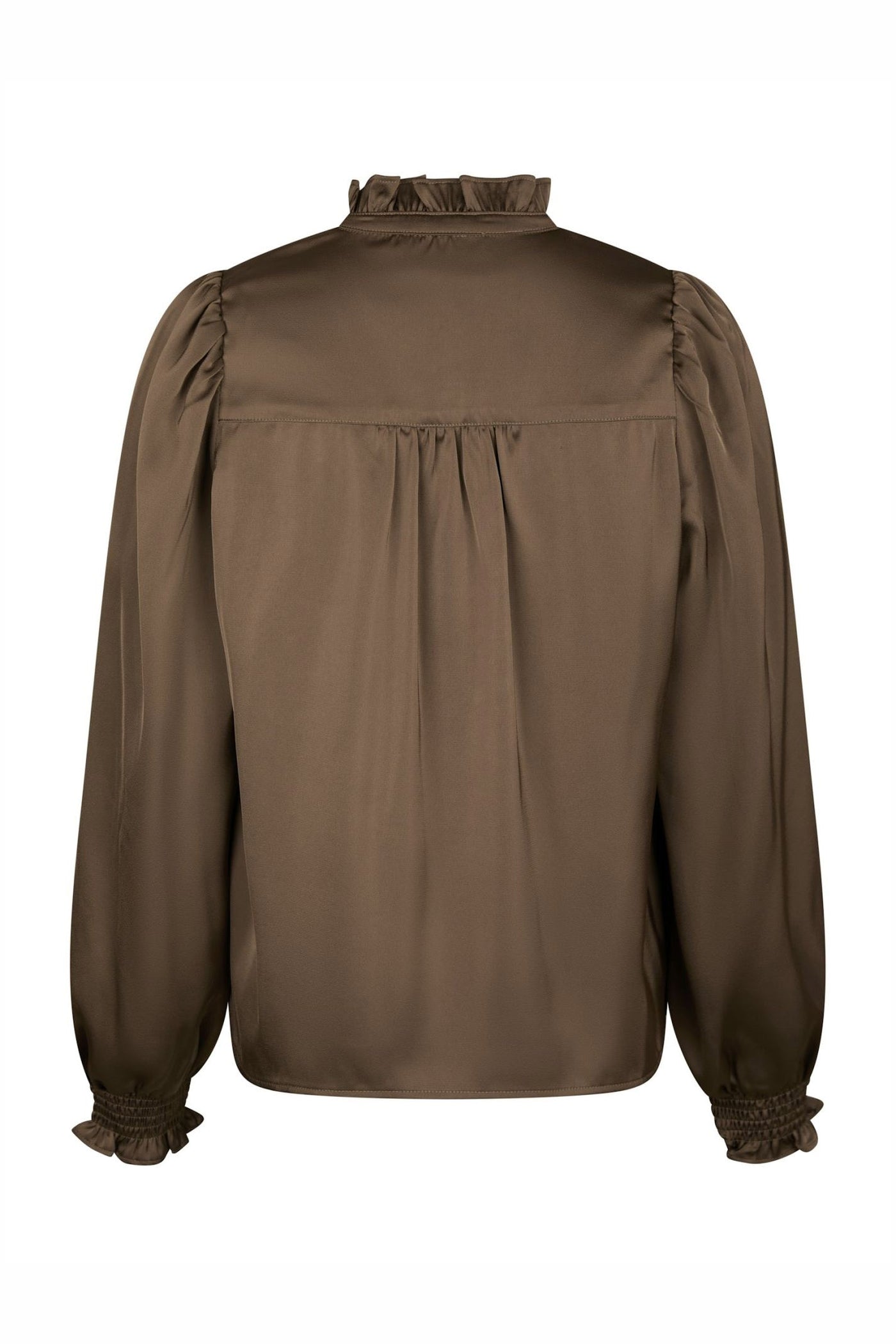 Delsie Drapy Sateen Blouse Dusty Brown - 167479