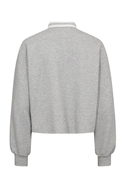 DengiCC Polo Crop Sweat 57-Grey Melan - 47009 Thumbnail
