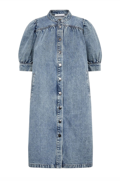 DeniceCC Denim SS Dress 45007-Bleach Denim - 500079 Thumbnail