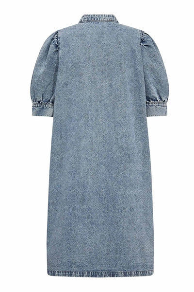 DeniceCC Denim SS Dress 45007-Bleach Denim - 500079 Thumbnail