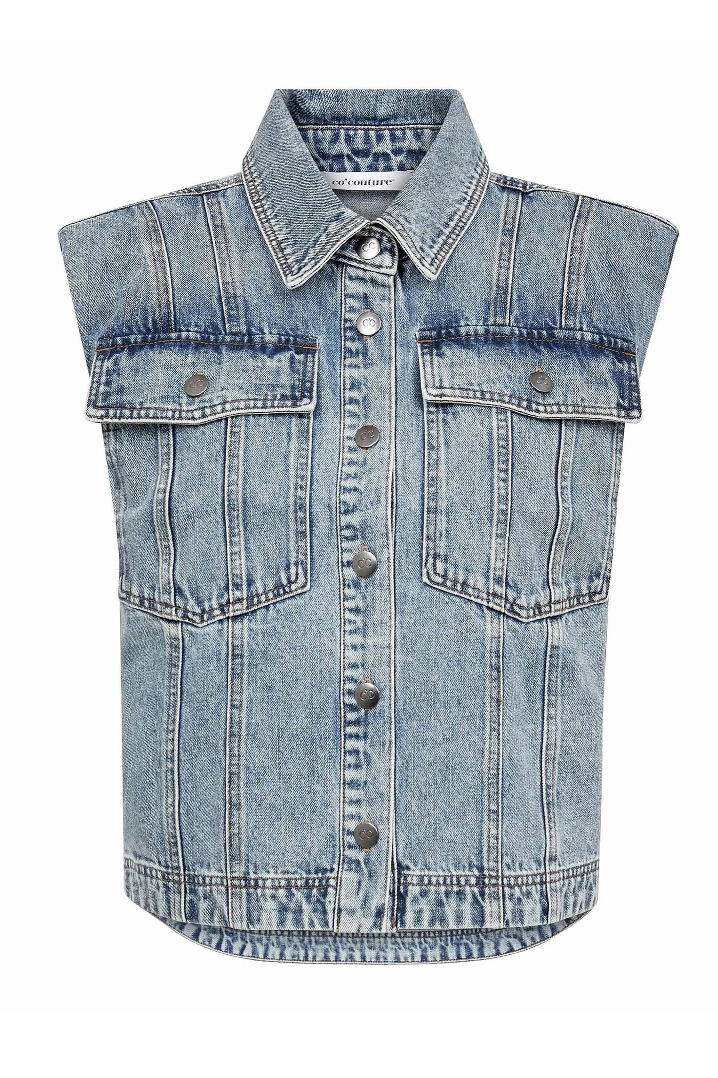 DeniceCC Denim Vest 45007-Bleach Denim - 500078