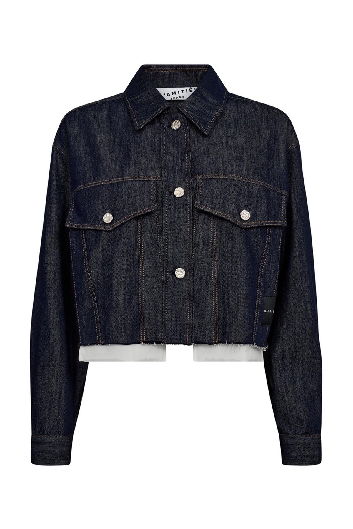 Denim Cargo Crop Shirt Dark Denim HL10318