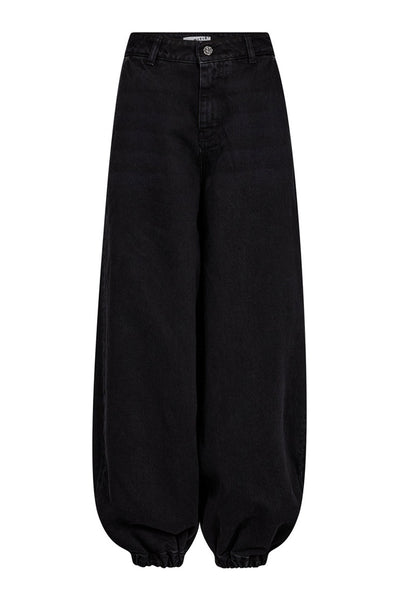 Denim Harem Pant Black Black - HL10807 Thumbnail