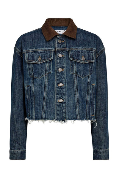 Denize Crop Denim Jacket Denim blue - HL10440 Thumbnail