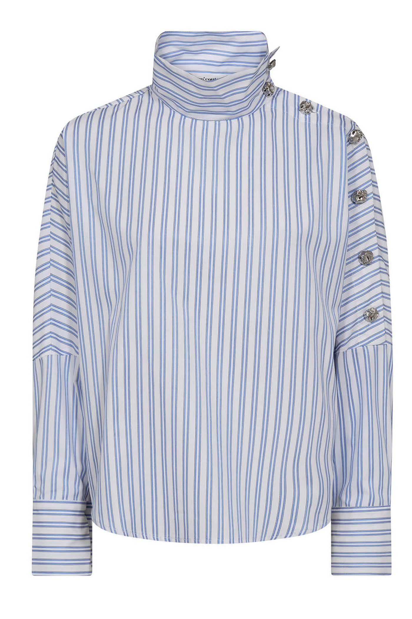 DevinCC AsymCC Button Blouse 17-Blue - 45019
