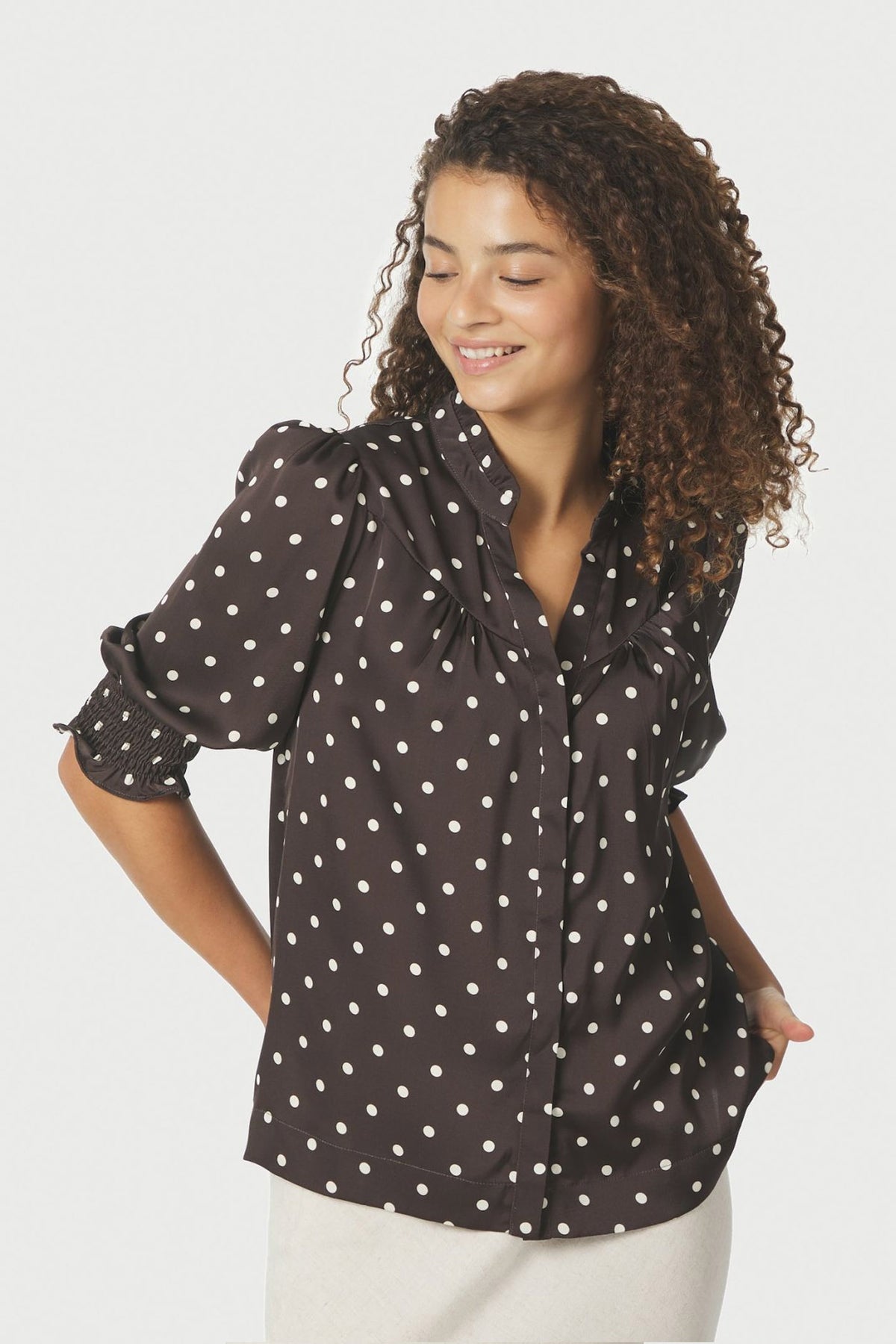 Diana Dot Blouse Dark brown - 168484