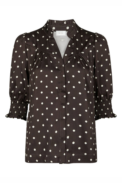 Diana Dot Blouse Dark brown - 168484 Thumbnail