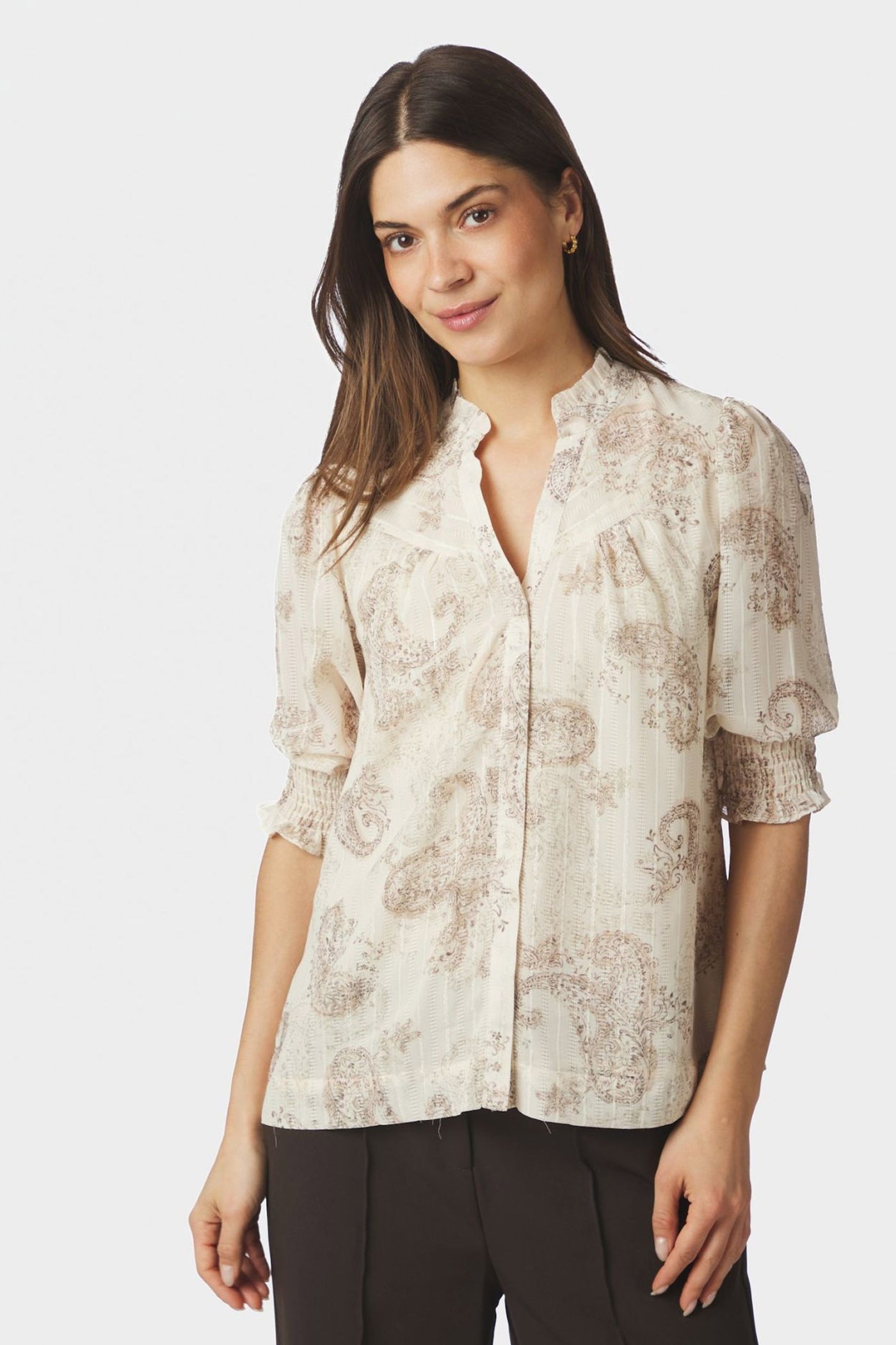 Diana Faded Paisley Blouse SAND - 169967