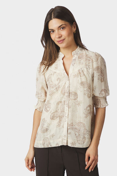 Diana Faded Paisley Blouse SAND - 169967 Thumbnail