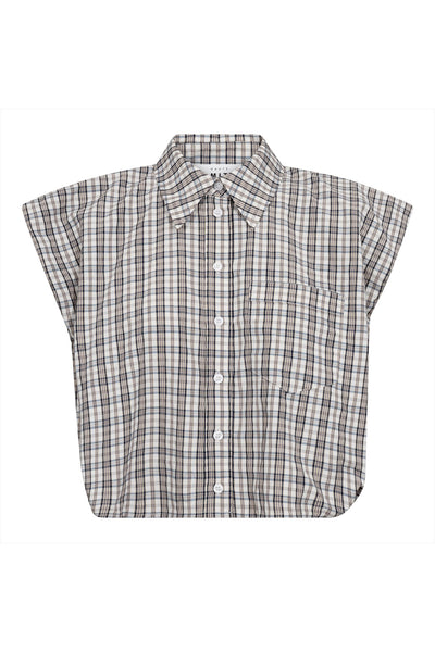 Dinnie Ns Mini Check Shirt Off-White/ Beige - HL10847 Thumbnail