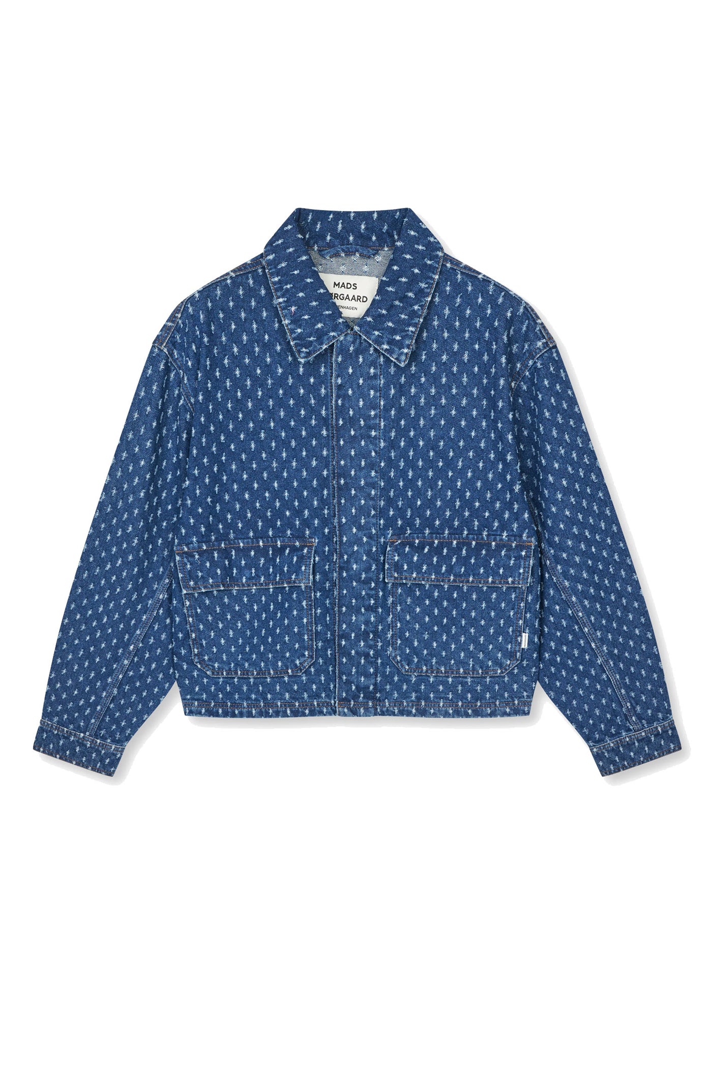 Distres Denim Solar Jacket Mid Blue Denim - 205799