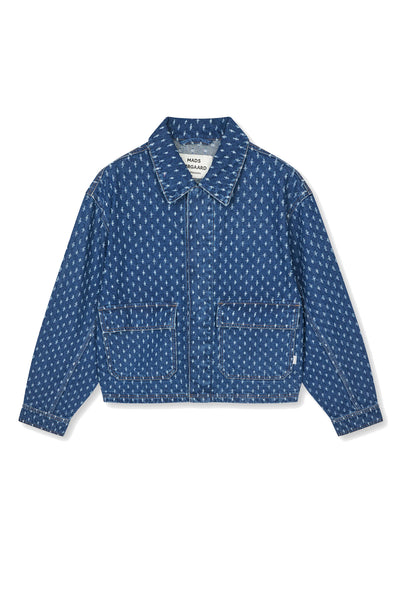 Distres Denim Solar Jacket Mid Blue Denim - 205799 Thumbnail